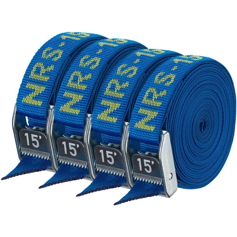 NRS 1" Heavy Duty Tie Down Strap 4 Pack-IconicBlue-15ft - Image 2